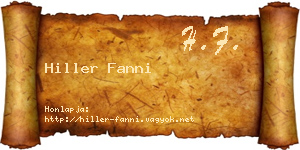 Hiller Fanni névjegykártya